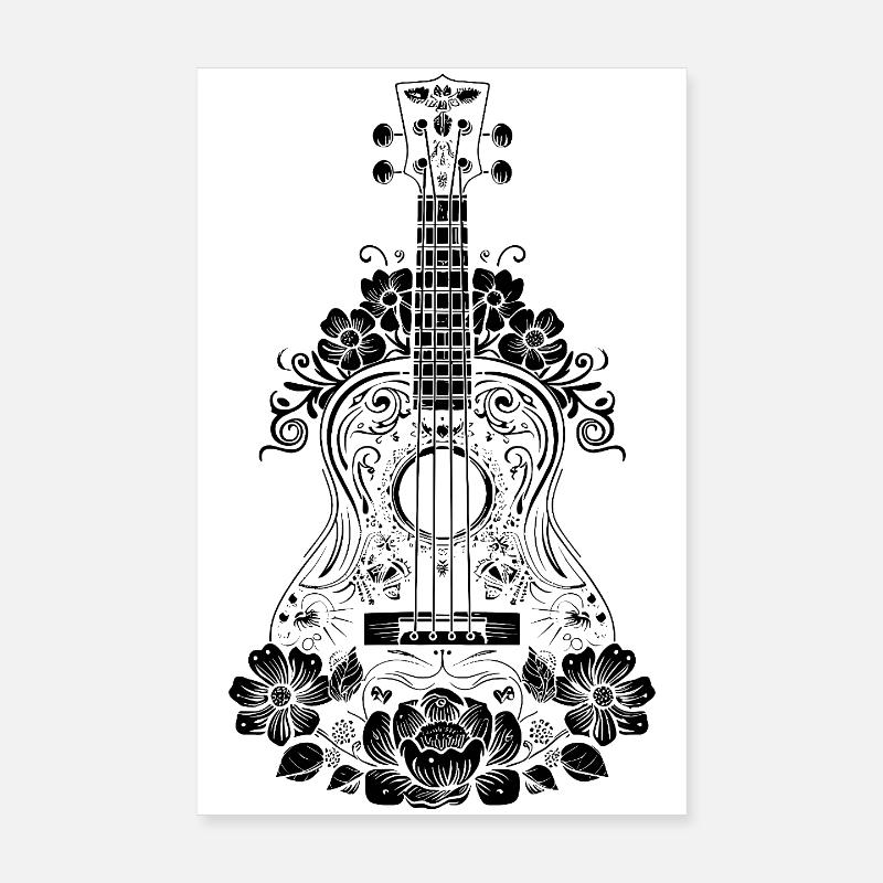 Ukulele - Poster 20x30 cm - Weiß