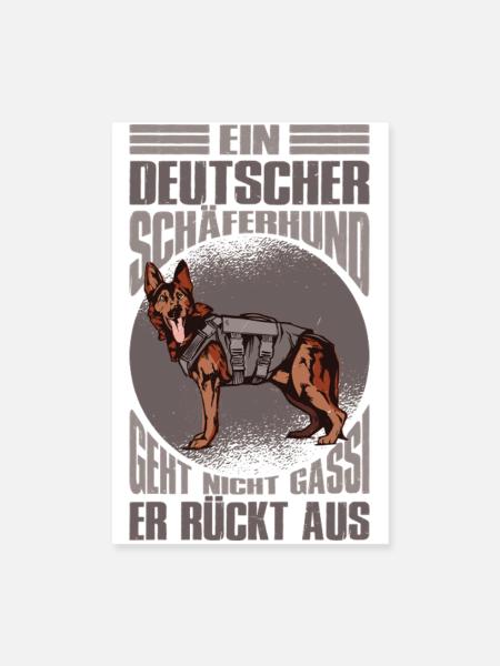 Schäferhund Geschenke Hund Herrchen Gassi - Poster 20x30 cm - Weiß - Vorne