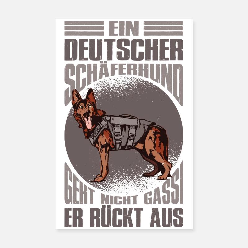 Schäferhund Geschenke Hund Herrchen Gassi Poster 20x30 cm