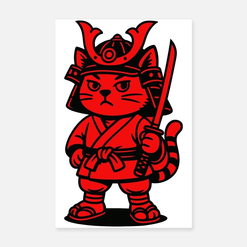 Samurai Katze Poster 20x30 cm