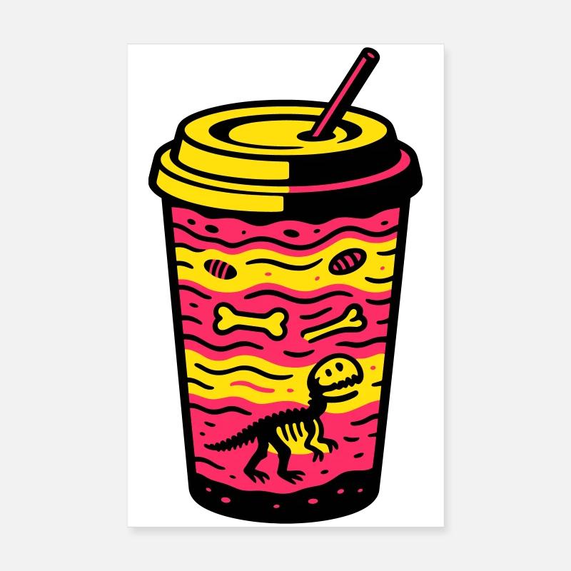 Matcha Dino Cup Poster 20x30 cm