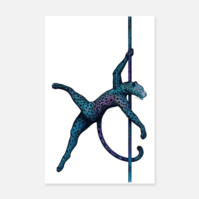 Pole Dance Leopardin Poledancerin Stange Geschenk Poster 20x30 cm