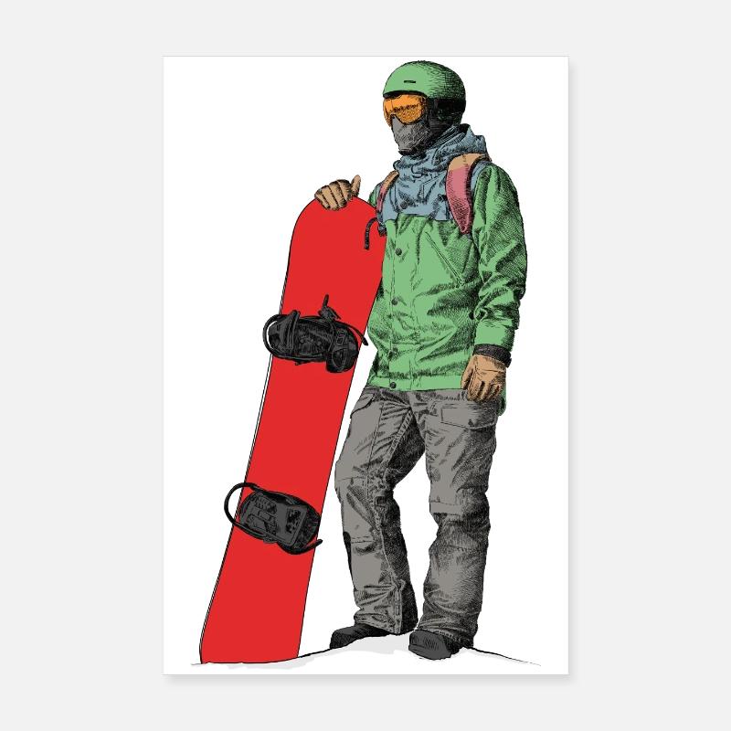 Adventurous snowboarder Poster 8" x 12" (20x30 cm)