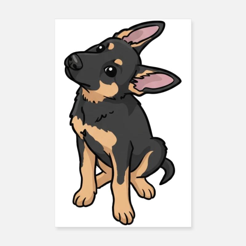 Cartoon Sheepdog Affection Poster 8" x 12" (20x30 cm)