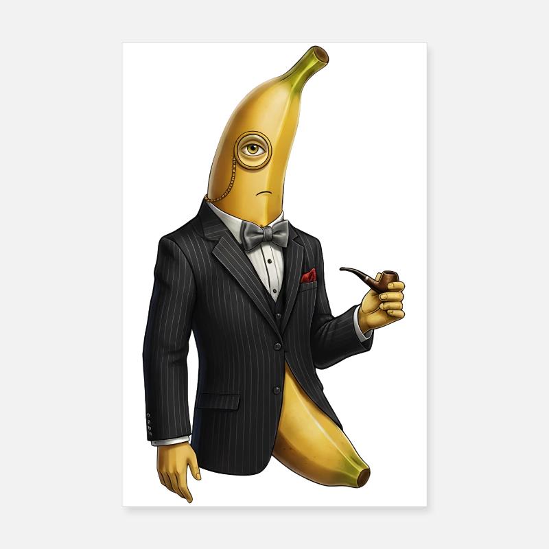 Banane élégante avec smoking et monocle Poster 20 x 30 cm