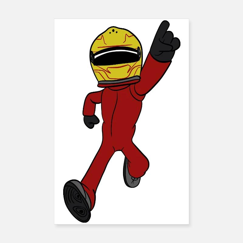 pilote de course Poster 20 x 30 cm