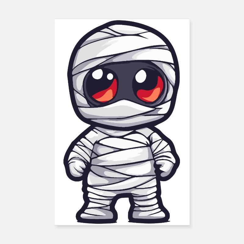 Mummy Halloween Cute Comic Poster 8" x 12" (20x30 cm)