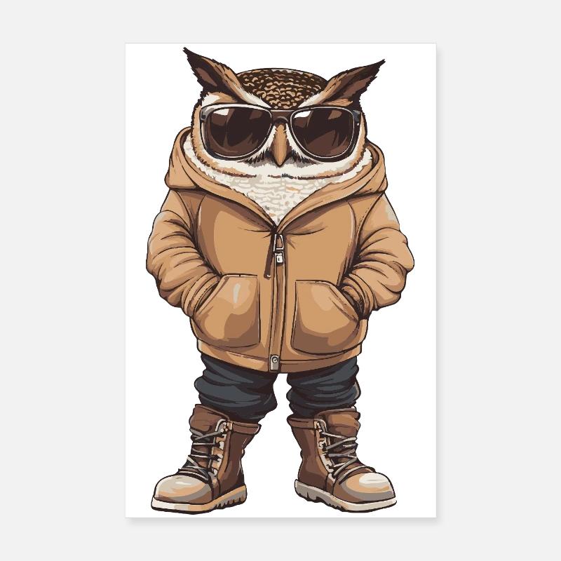 Owl Cool Winter Poster 8" x 12" (20x30 cm)