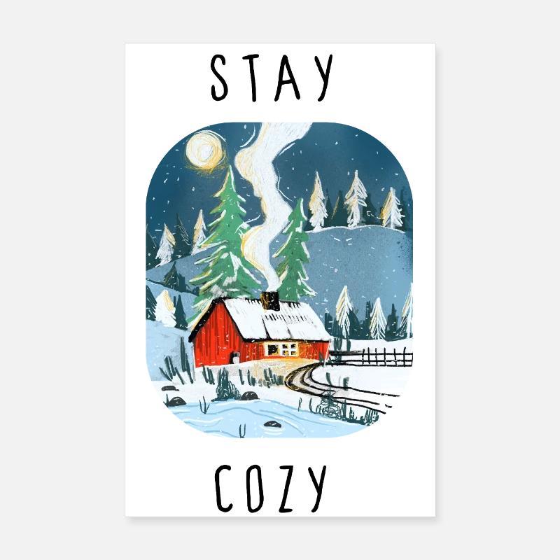 stay_cozy - Poster 20x30 cm - Weiß