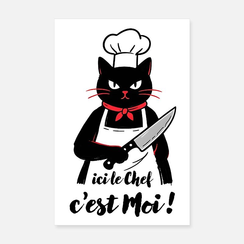 Black Cat Koch, hier bin ich, der Koch! Poster 20x30 cm