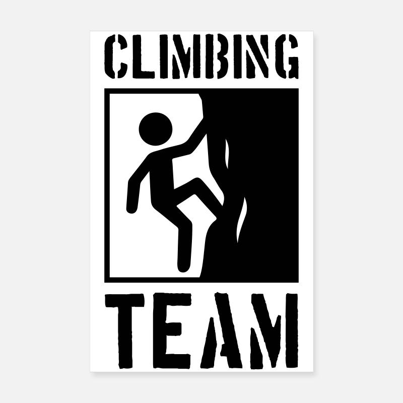 Climbing Team Mountains Climbing Poster 8" x 12" (20x30 cm)