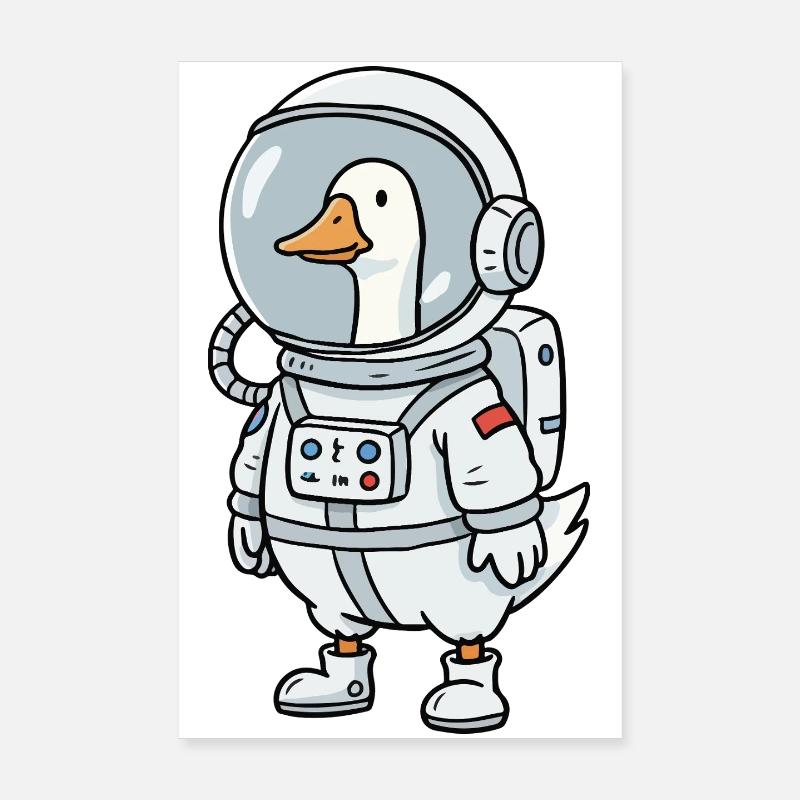 Astronaute de l’Oie de l’Espace Poster 20 x 30 cm