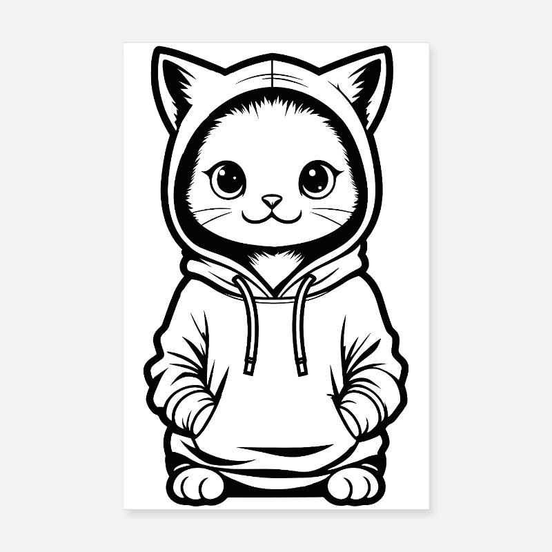 Chaton en sweat à capuche Poster 20 x 30 cm