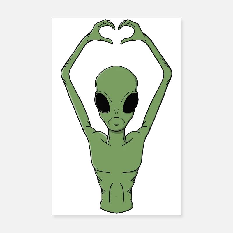 Alien-Herz-Pose Poster 20x30 cm