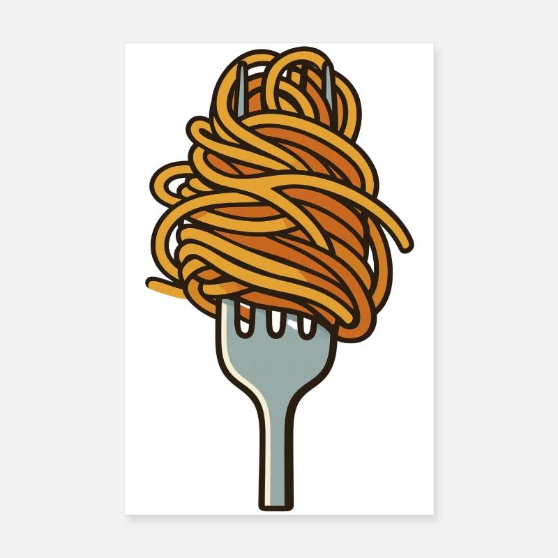 Spaghetti - Poster 20x30 cm - Weiß