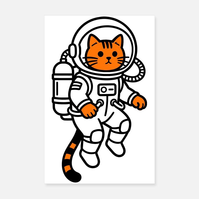Le chat dans l’espace Poster 20 x 30 cm