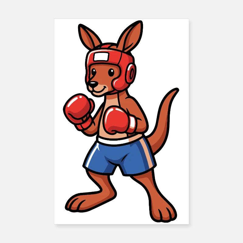 Boxing Kangaroo Australia Poster 8" x 12" (20x30 cm)