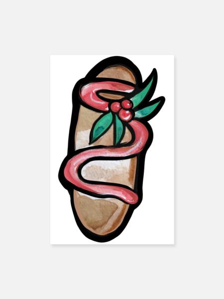 Serpent Bloom Sandale - Poster 20x30 cm - Weiß - Vorne