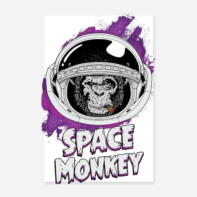 Vintage space monkey Poster 8" x 12" (20x30 cm)