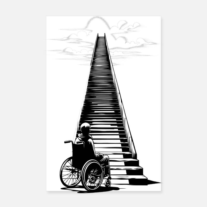Escaliers vers le ciel | Encore une fois, pas de rampe Poster 20 x 30 cm