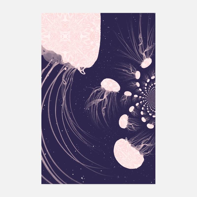 Méduses spatiales Poster 20 x 30 cm