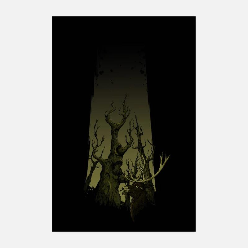 Zombie cerf - Poster 20 x 30 cm - blanc
