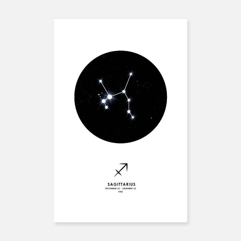 Schütze Sternzeichen Poster als Geschenkidee - Poster 20x30 cm - Weiß