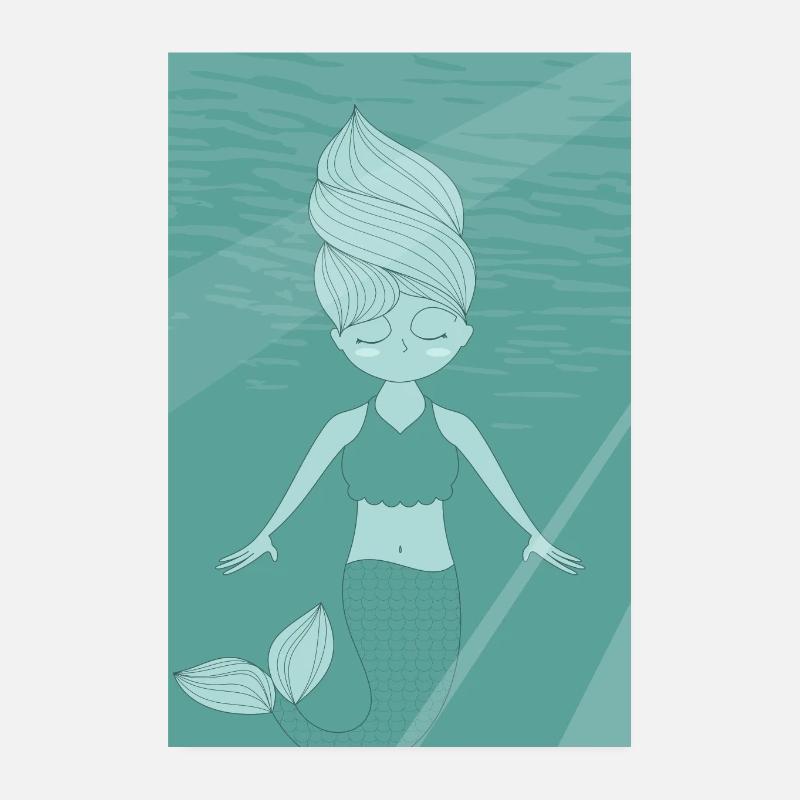 sirène - Poster 20 x 30 cm - blanc
