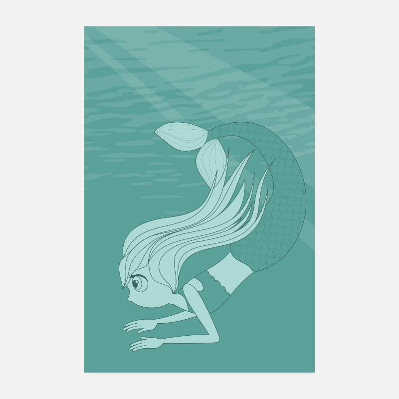 mermaid Poster 8" x 12" (20x30 cm)
