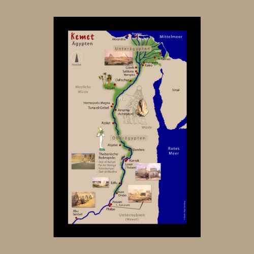 POSTER: Landkarte KEMET (Altes Ägypten) - Poster 20x30 cm