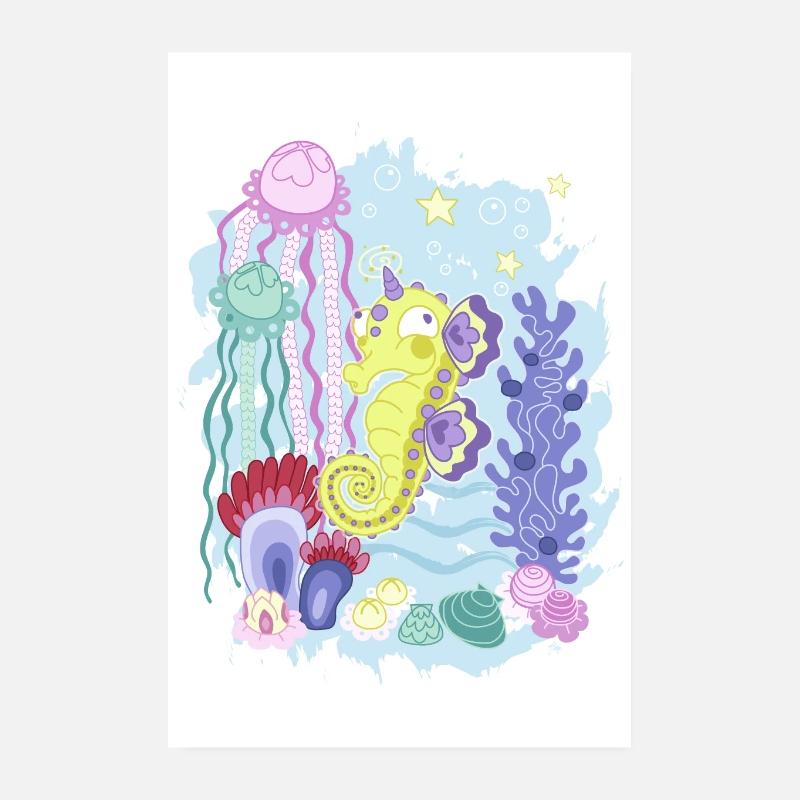 Le Majestic Magic Seahorse Corner Poster 20 x 30 cm