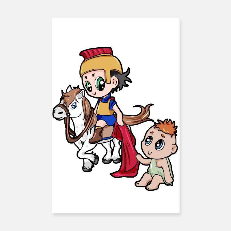 Sankt Martin Roemer Bettler Christ Naechstenliebe Poster 20x30 cm