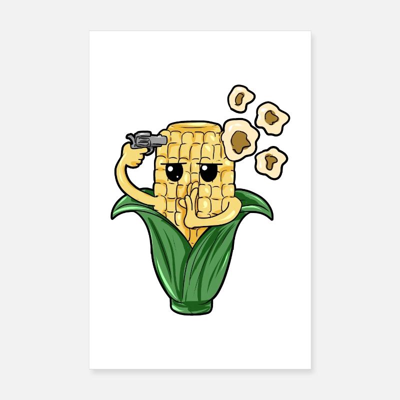 PopCorn corn corn on the cob gift suicide Poster 8" x 12" (20x30 cm)