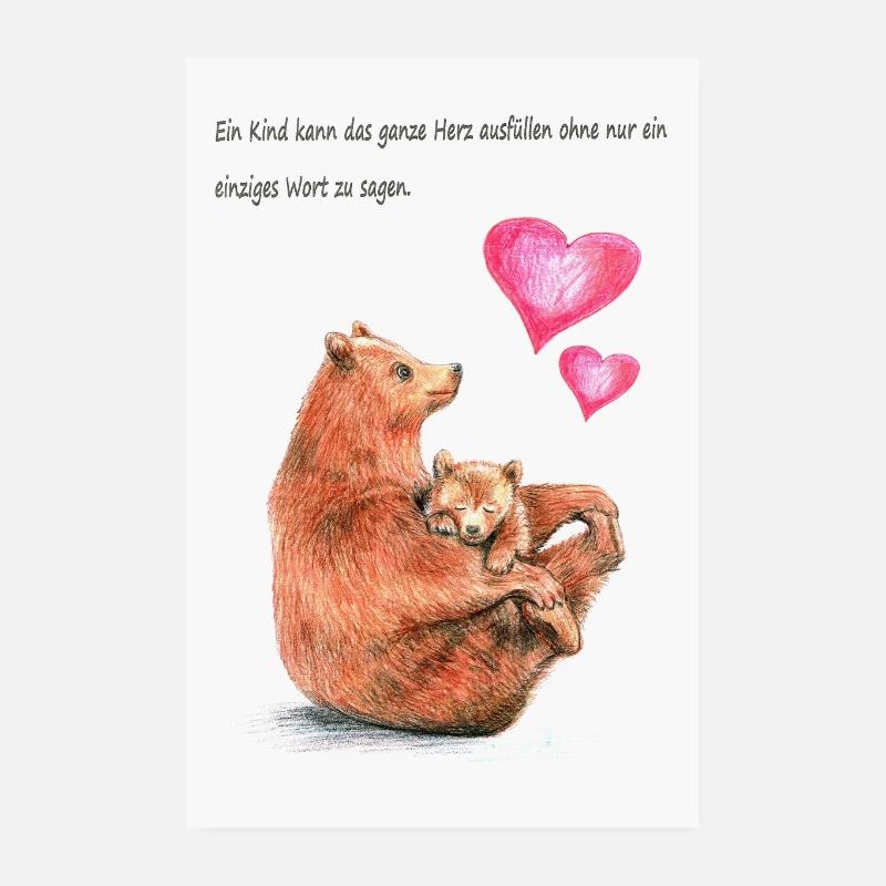 Bear kanssa vauva Juliste 20x30 cm