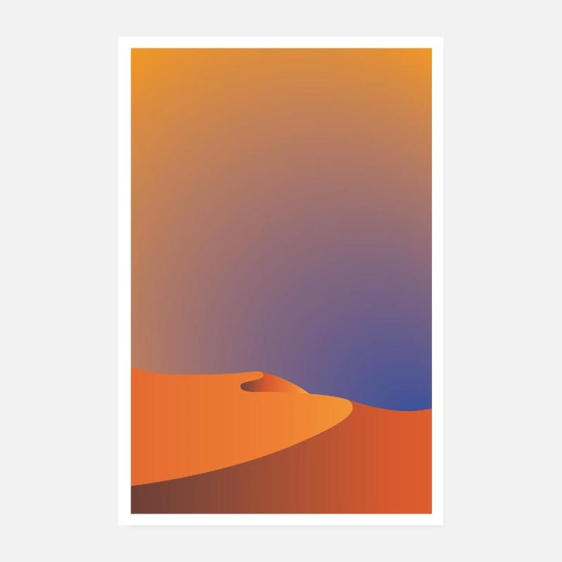 BUNTE LANDSCHAFT - DESERT - Poster 20x30 cm - Weiß