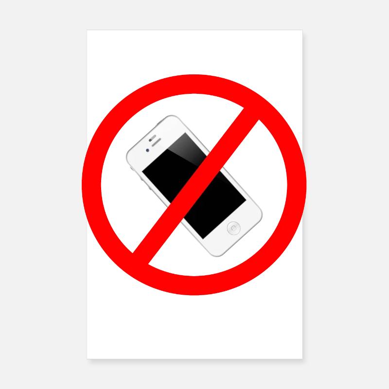 No Smartphone - Poster 20 x 30 cm - blanc
