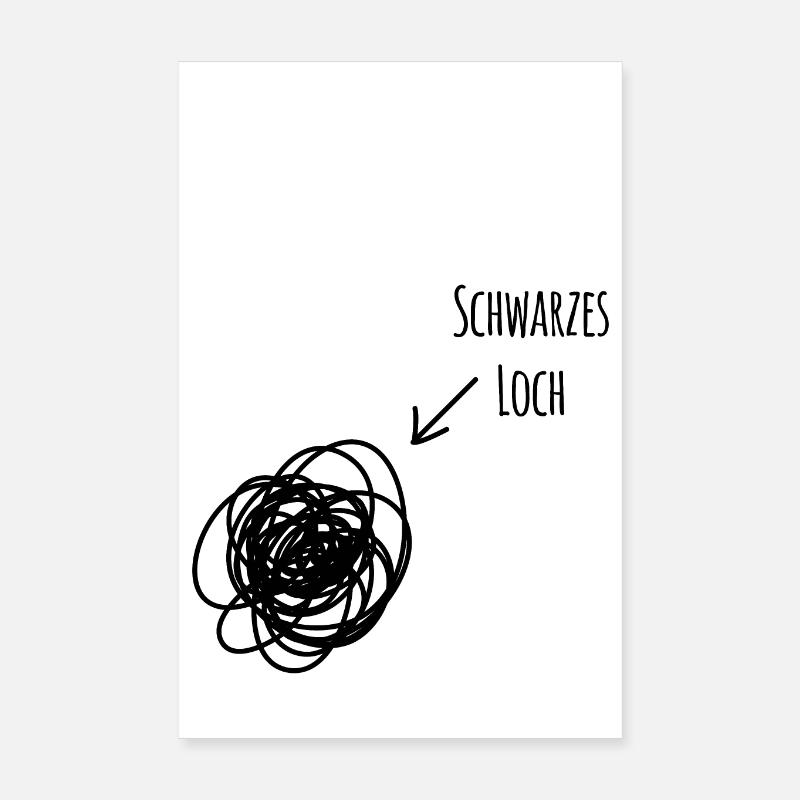 Funny black hole poster for minimalists - Poster 8" x 12" (20x30 cm) - white