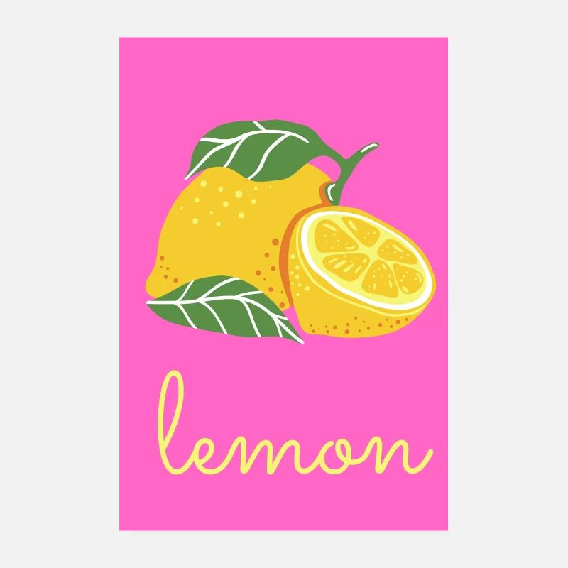 ZITRONE - Poster 20x30 cm - Weiß