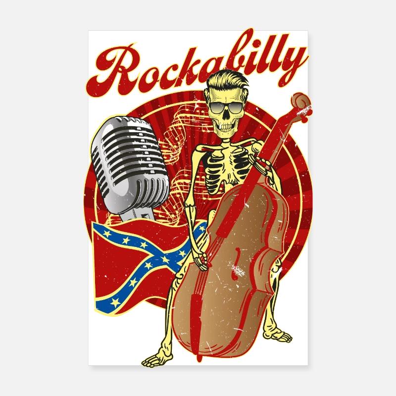 Rockabilly Basso Poster 20x30 cm