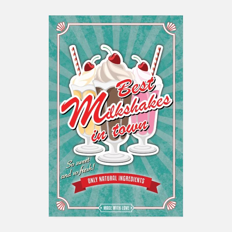 Vintage Milkshake Collection Poster 20x30 cm