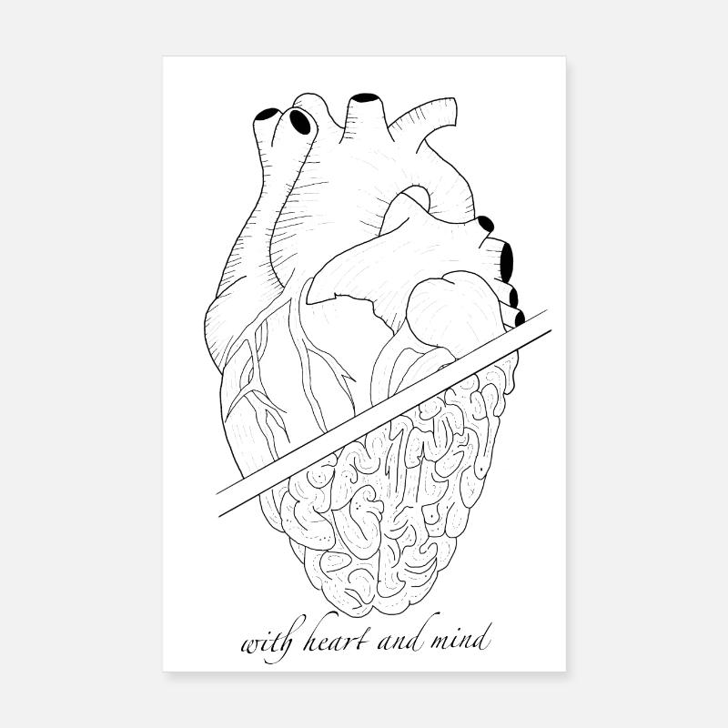 With heart and mind Poster 8" x 12" (20x30 cm)