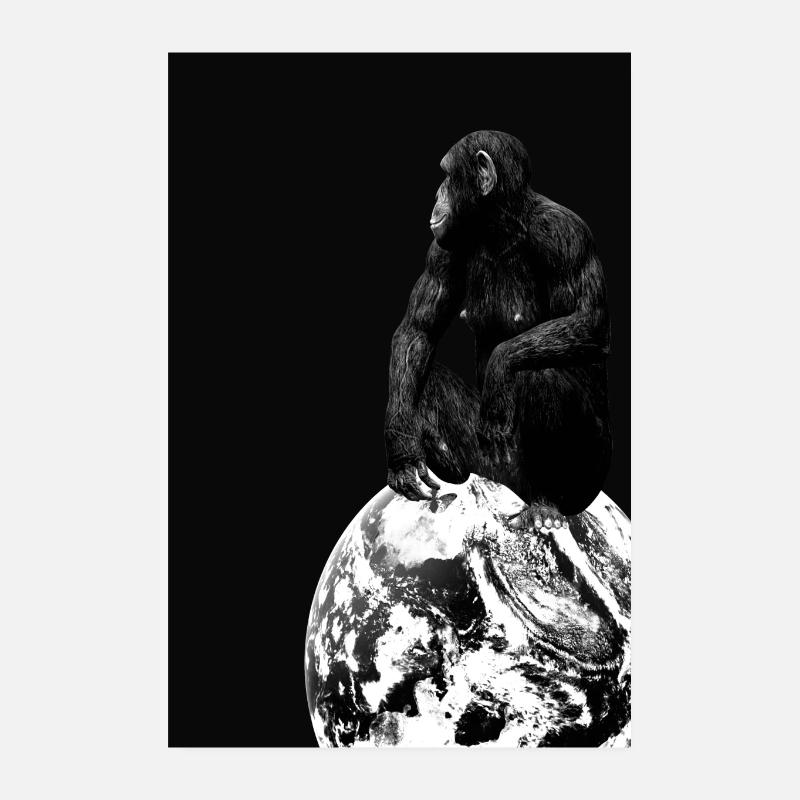 singe sur la planète Poster 20 x 30 cm