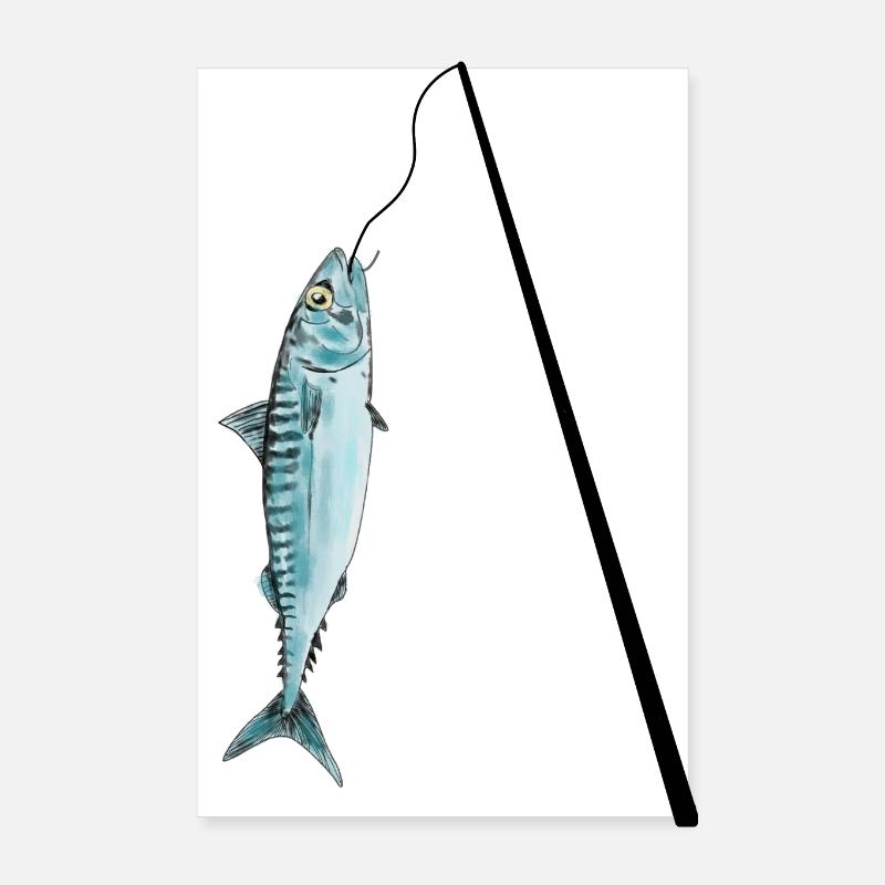 Pêche maquereau poisson pêche Poster 20 x 30 cm