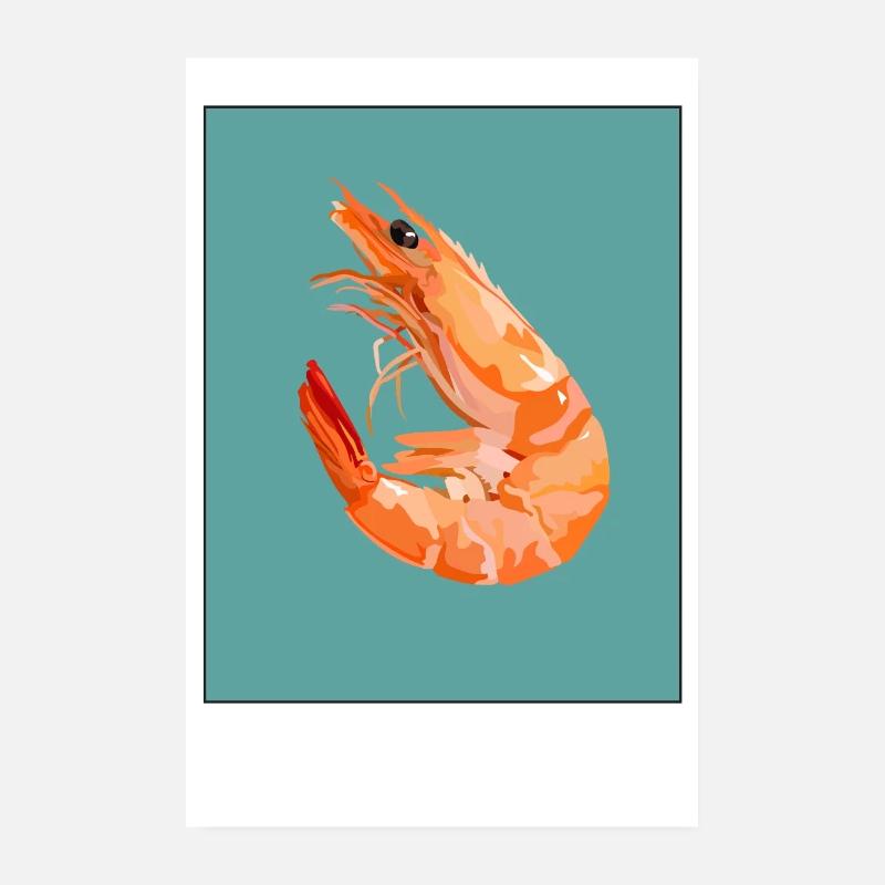 shrimp Poster 8" x 12" (20x30 cm)
