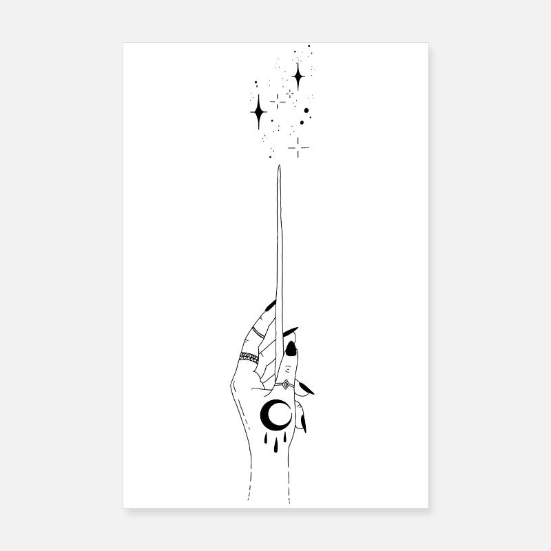 MAGIC | Main de baguette | noir Poster 20 x 30 cm