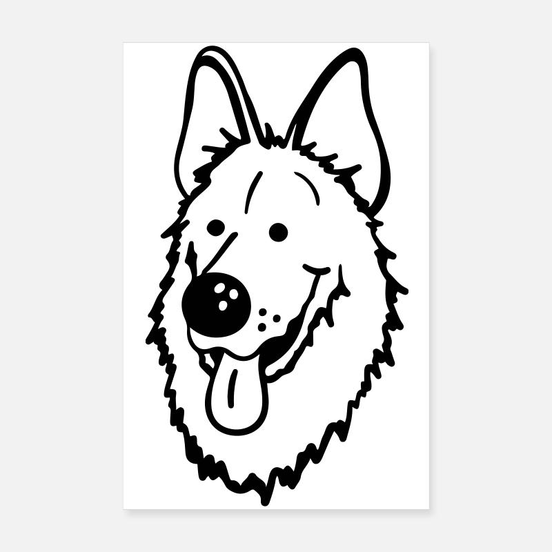 German Shepherd - Poster 8" x 12" (20x30 cm) - white