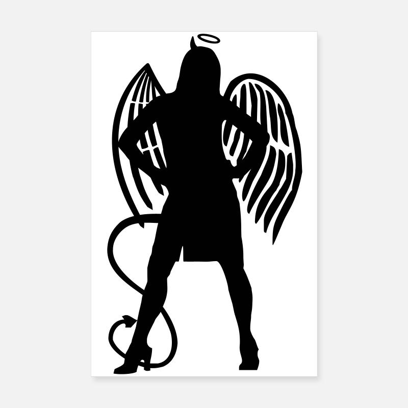 Ange Diable - Poster 20 x 30 cm - blanc