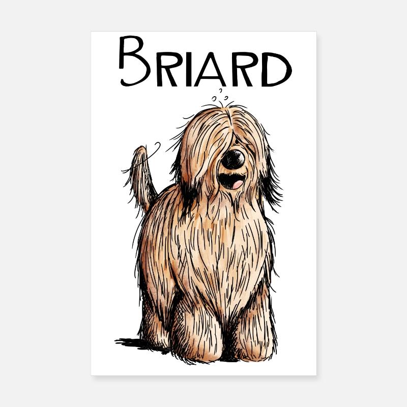 Lustiger Briard - Hund - Beger de Brie - Geschenk Poster 20x30 cm
