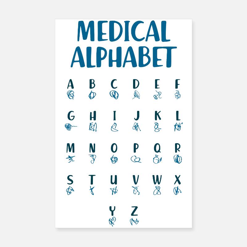 Medizinisches Alphabet Poster 20x30 cm