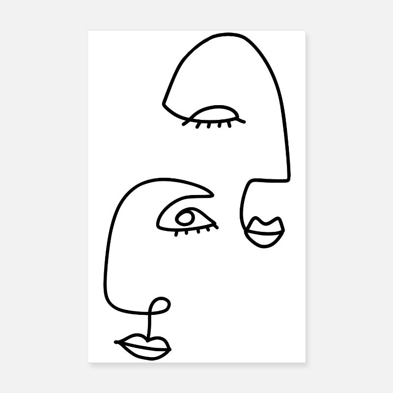 Dessins au trait abstraits Poster 20 x 30 cm